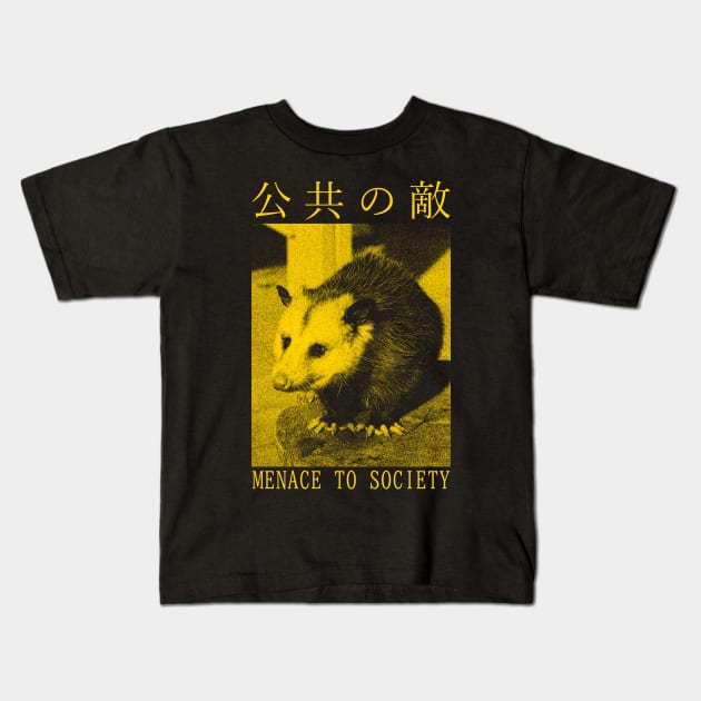 Menace to Society Opossum Kids T-Shirt by giovanniiiii